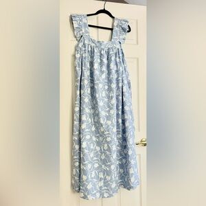 A New Day Light Blue and White Floral Maxi Dress